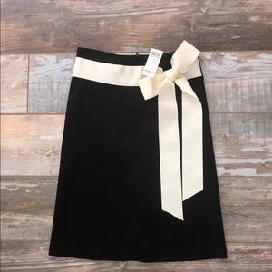 Arden B black pencil skirt with beige ribbon bow